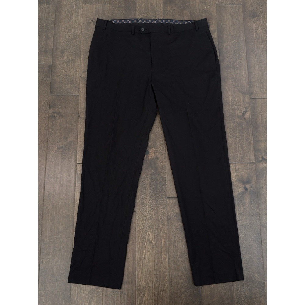 Ralph Lauren Flat Front Black Dress Comfort Pants Mens Size 40X34 Stretch Pocket
